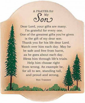 Ron Tranmer ~ A Prayer for My Son...