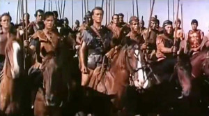 Photo of Kirk Douglas, who portrays Spartacus in 