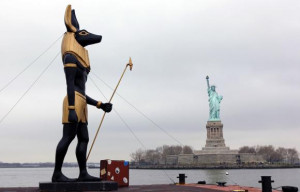 Ton-Replica-statue-of-the-Egyptian-God-Anubis-passes-by-the-Statue ...