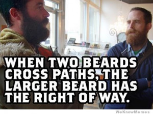 When two beards cross paths, the larger beard has the right of way ...
