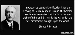 is for the recovery of Germany and of Europe, the German people ...