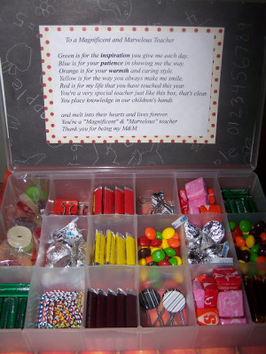 Include the M&M Teacher poem that can be added to your cute box on the ...