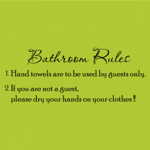 Bathroom Rules Funny Cute Decor vinyl wall decal quote sticker ...