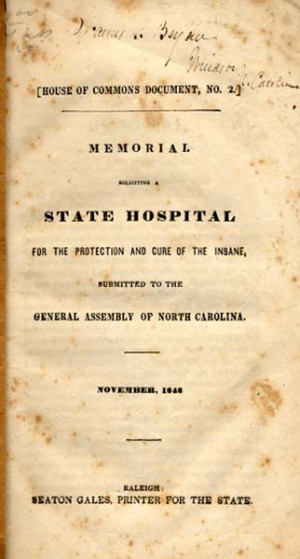 ... state hospital for the protection and cure of the insane submitted