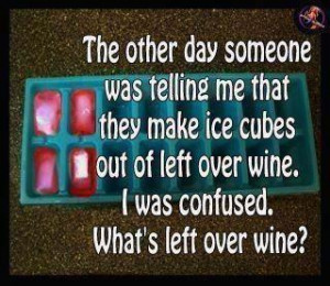 Ice cubes out of left over wine