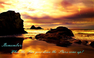 Never give up stars ocean sayings words HD Wallpaper