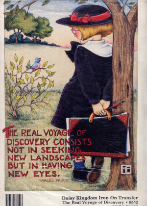... Voyage of Discovery' Proust Quote Full Color Iron On Transfer--9 x 11