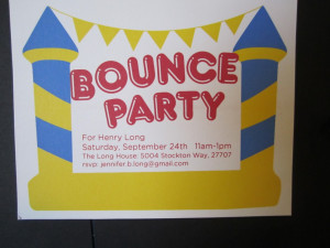 Bounce House” birthday party invitation