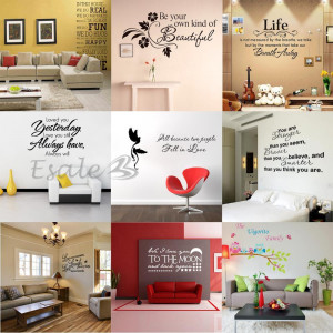 Details about PVC English Quote Words Window Door Room Art Mural Wall ...