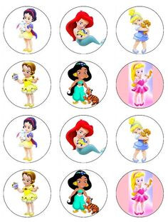 Baby Disney Princcess Edible Cupcake Toppers 12 Baby Princess edible ...