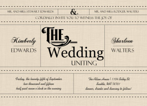 Western Love Gay Wedding Invitation