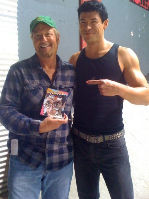 ... Steve signing my copy of Better Off Dead. From set of Zeke & Luther