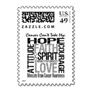 Cancer Can't Take My Hope Brain Cancer Postage Stamps