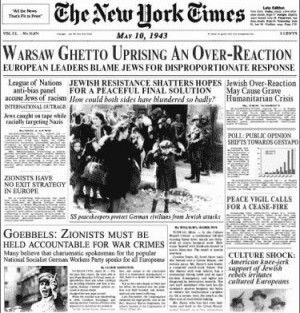 ... 1943 New York Times Called Warsaw Ghetto Uprising an 'Over-Reaction