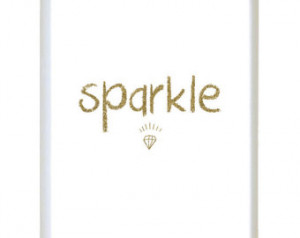 Gold Glitter Sparkle Diamond Word Q uote - Minimalist Art - Office ...