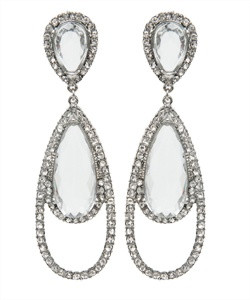 Kenneth Jay Lane Crystal Teardrop Earrings