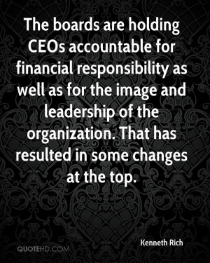 The boards are holding CEOs accountable for financial responsibility ...