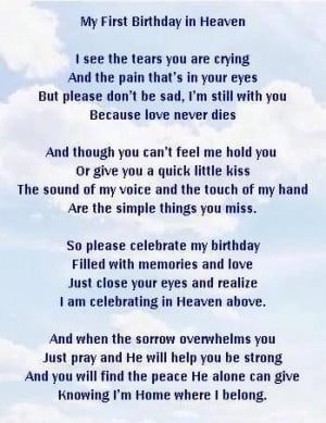 My First Birthday In Heaven