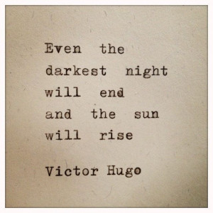 ... again. Victor Hugo Quote Typed on Typewriter and Framed by farmnflea