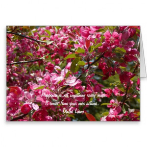 Crab Apple Flowers with Dalai Lama Quote Greeting Card