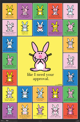 poster happy bunny grid it s happy bunny poster the center is a pink