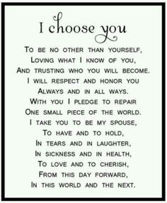 ... my husband, to have and to hold, in tears in and in laughter. In