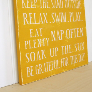 Family Rules Sign Lake House, Beach House or Cottage Rules in Mustard ...