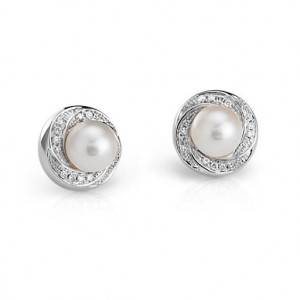 14K Gold Diamond and Pearl Stud Earrings