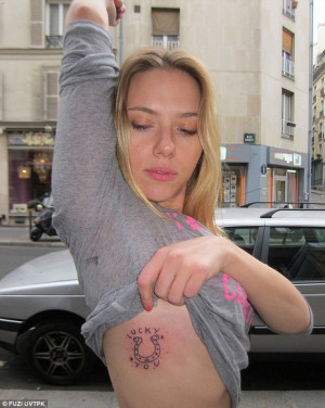 Lucky You! Scarlett Johansson adds to her tattoo collection with a new ...