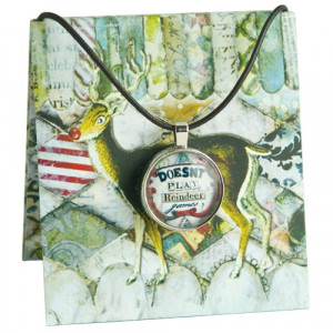 Charm Necklace - Rudolph-vintage little girl Christmas holiday rudolph ...