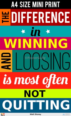 Not Quitting | Walt Disney Quote | Mini Print