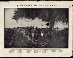 Print of Santa Anna's surrender to General Sam Houston at San Jacinto ...
