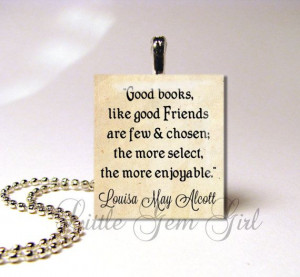 Book Quote Jewelry Louisa May Alcott 