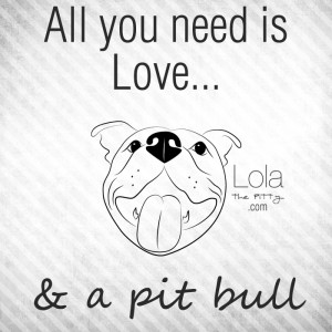 Quote: All You Need Is Love...and a pit bull - Lolathepitty.com