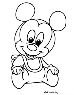 sweet mickey mouse printable coloring page for kids