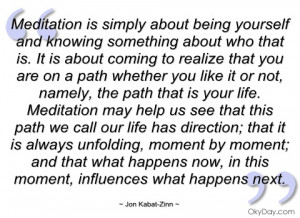 meditation is simply about being yourself