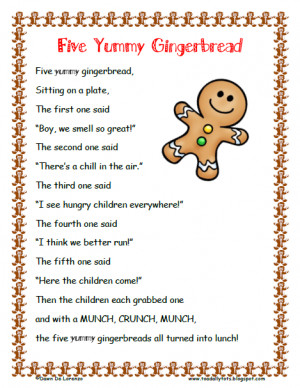 Free Printable Gingerbread Song via A Teacher’s Touch