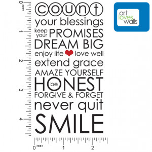 Count Your Blessings Quote Wall Decal