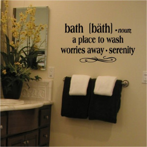 Bath - noun vinyl lettering home wall decal decor art quote