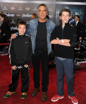 Titus Welliver and sons. World Premiere of The Avengers at the El ...