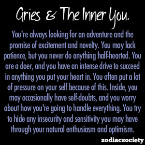 The Aries sign covers pople born from March 21- April19.