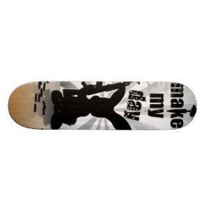 Funny angry armed rabbit skate decks