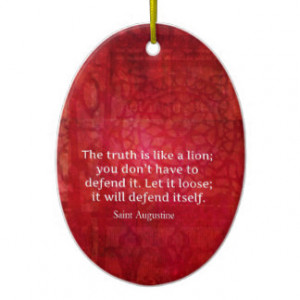 St. Augustine inspirational quote on TRUTH Double-Sided Oval Ceramic ...