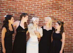 Mismatched black bridesmaids dresses...!