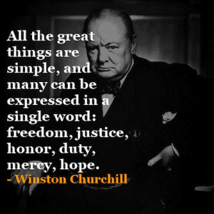 all great things are simple Winston Churchill Picture Quote