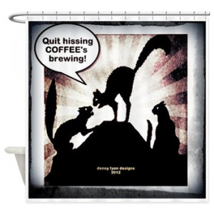 Funny Coffee Cats Shower Curtain