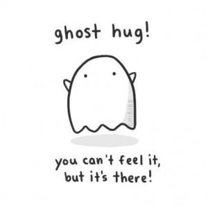 cute, ghost, hug, quote, text, true