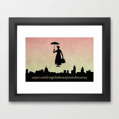 Mary Poppins Framed Art Print for child room