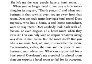 the way people leave a hotel room...