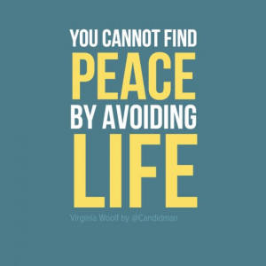 You cannot find peace by avoiding life